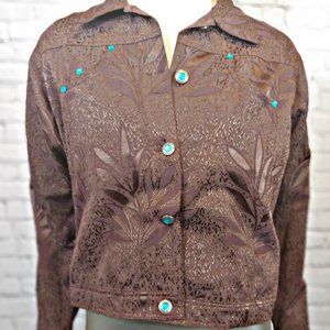 Carrie Allen Brown Jacket with Embroidered Detail B5